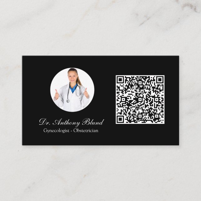 tarjeta de visita negra elegante y Minimalista par (Anverso)