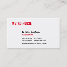 Tarjeta De Visita Negra inmobiliaria y rojo