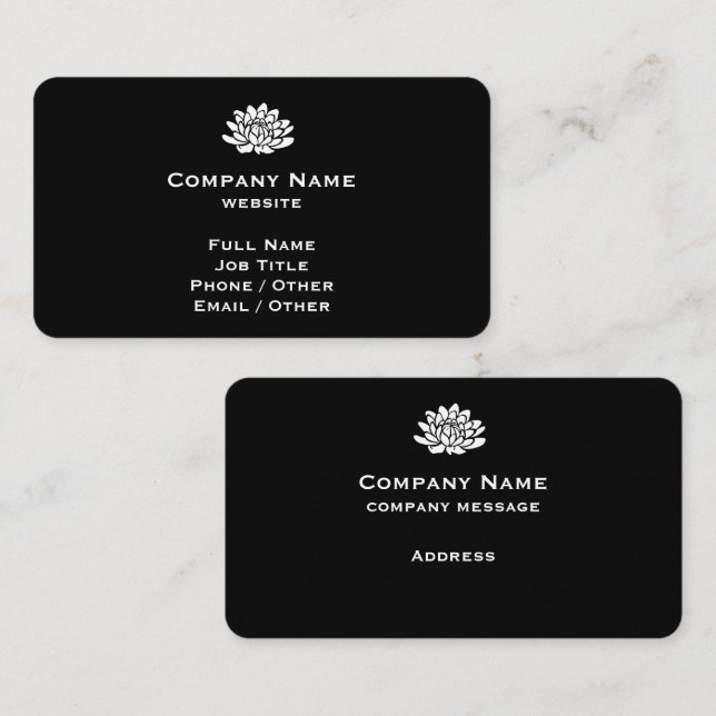 Tarjeta de visita negra para personalizables (Anverso / Reverso)