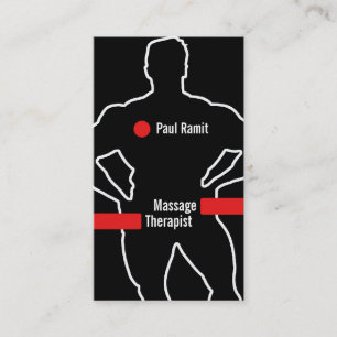Tarjeta de visita negra roja del terapeuta del
