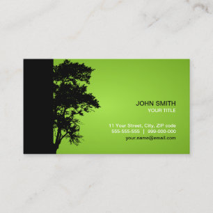 Tarjeta de visita negra/verde del árbol
