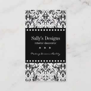 Tarjeta de visita negra y blanca elegante del