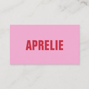 Tarjeta De Visita Negrita Brillante Moderno Rojo Rosa Creativo Profe