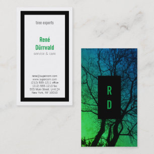 Tarjeta De Visita Negrita, buena lectura, expertos en árboles negros