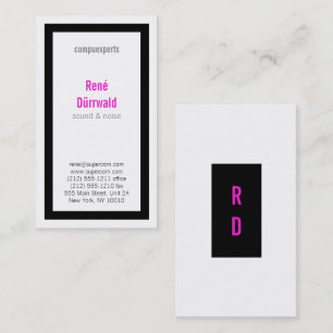 Tarjeta De Visita Negrita, buena lectura, negro y magenta