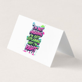 Tarjeta De Visita Negrita Cita divertida Neon Graffiti Design