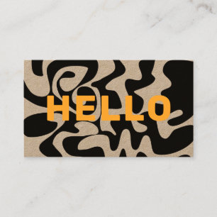 Tarjeta De Visita Negrita Groovy negro Naranja Kraft