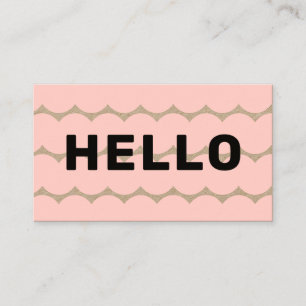 Tarjeta De Visita Negrita Groovy Squiggys Black Light Pink Kraft