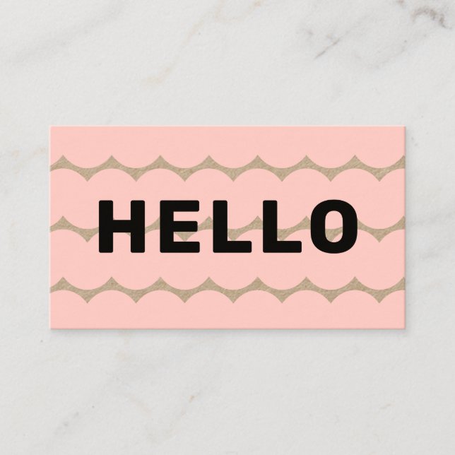 Tarjeta De Visita Negrita Groovy Squiggys Black Light Pink Kraft (Anverso)