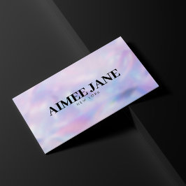 Tarjeta De Visita Negrita Minimalista Boutique Holographic