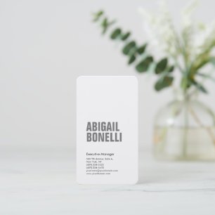 Tarjeta De Visita Negrita minimalista moderna gris blanco