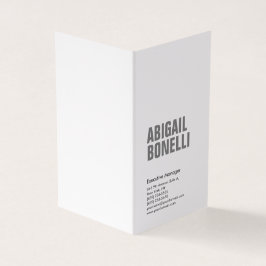 Tarjeta De Visita Negrita minimalista moderna gris blanco