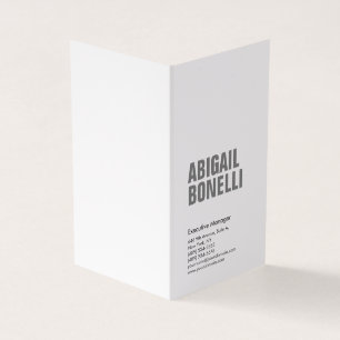 Tarjeta De Visita Negrita minimalista moderna gris blanco