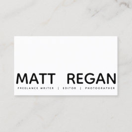 Tarjeta De Visita Negrita Minimalista profesional moderno