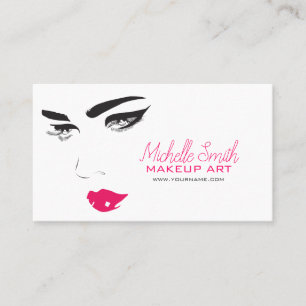 Tarjeta De Visita Negrita Minimalista Rosa Negro Moderno Artista de
