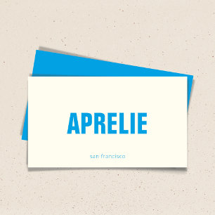 Tarjeta De Visita Negrita Moderna Azul Blanca Creativa Minimalista