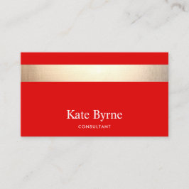 Tarjeta De Visita Negrita moderna de oro rojo a rayas