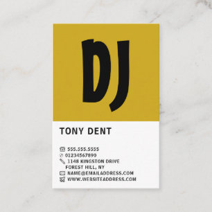 Tarjeta De Visita Negrita moderna, DJ profesional