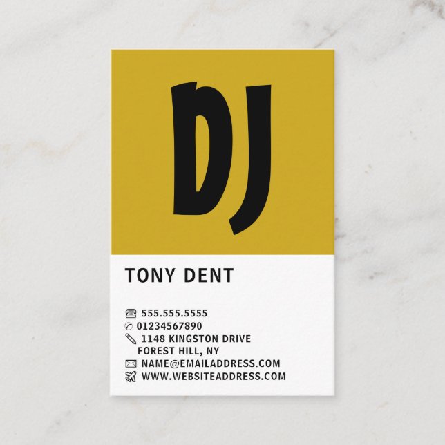 Tarjeta De Visita Negrita moderna, DJ profesional (Anverso)