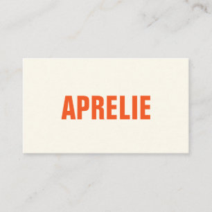 Tarjeta De Visita Negrita Moderna Naranja Blanca Profesional Creativ