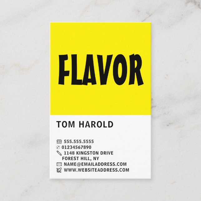 Tarjeta De Visita Negrita moderna, salón de helados (Anverso)