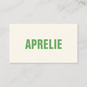 Tarjeta De Visita Negrita Moderna Verde Blanca Creativa Profesional