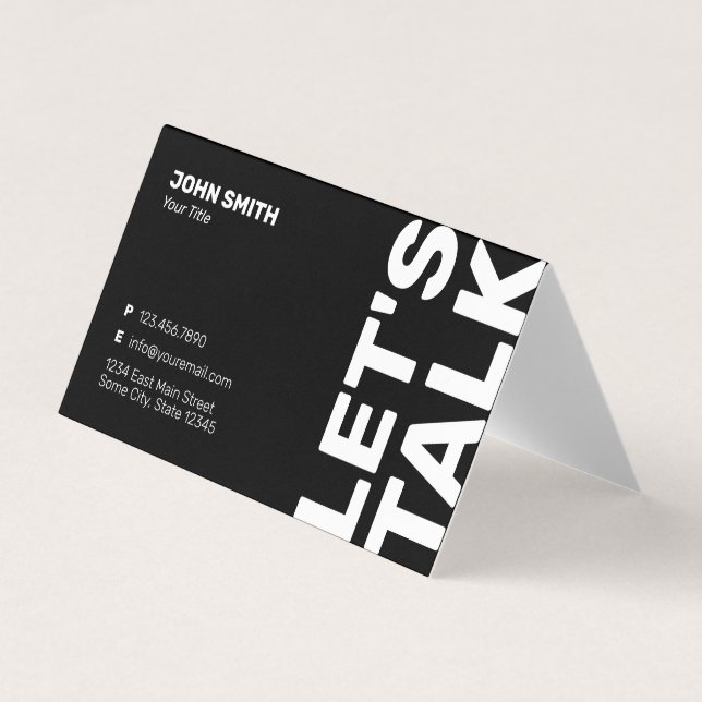 Tarjeta De Visita Negrita profesional Minimalista moderna (Anverso)
