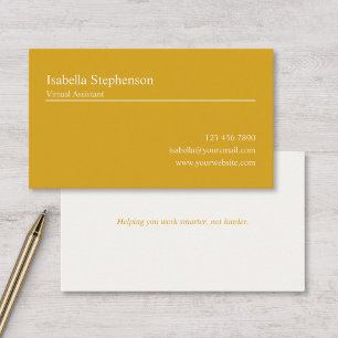 Tarjeta De Visita Negrita Profesional Moderna Amarillo y Blanco