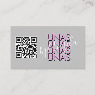 Tarjeta De Visita  Negrita Repetir Eyelashes Salon Nails Pink QR 