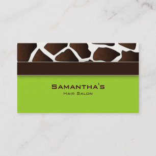 Tarjeta De Visita Negrita Salon Spa Business Card jirafa de moda ver
