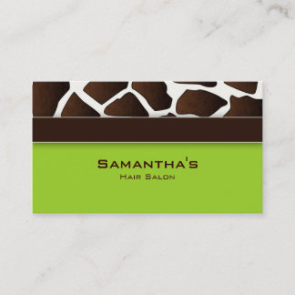 Tarjeta De Visita Negrita Salon Spa Business Card jirafa de moda ver