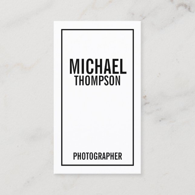 Tarjeta De Visita Negrita y blanco (Anverso)