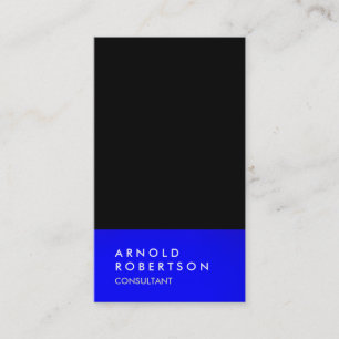 Tarjeta De Visita Negro Azul Moderno Minimalista Simple