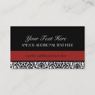 Tarjeta De Visita Negro, blanco, rojo