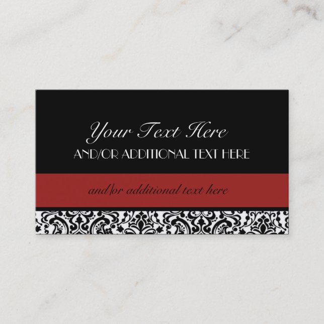 Tarjeta De Visita Negro, blanco, rojo (Anverso)