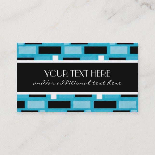 Tarjeta De Visita Negro, blanco y azul (Anverso)
