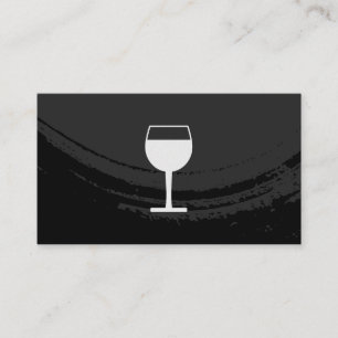 Tarjeta De Visita Negro cepillado artístico sobre vidrio de vino neg
