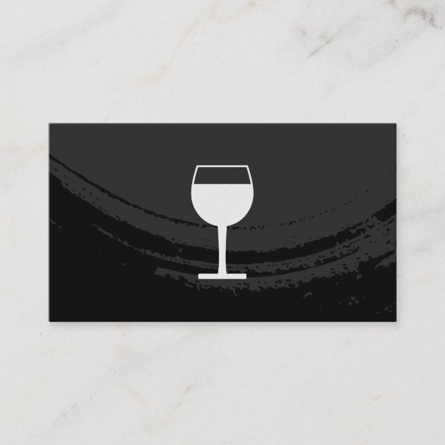 Tarjeta De Visita Negro cepillado artístico sobre vidrio de vino neg (Anverso)