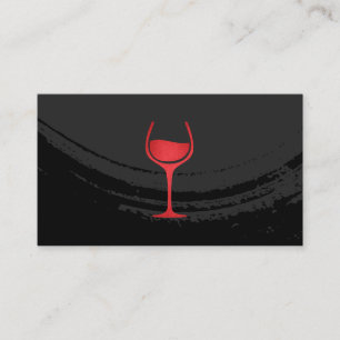 Tarjeta De Visita Negro cepillado artístico sobre vidrio de vino roj