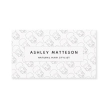 Negro Chica afro pelo natural estilista blanco neg