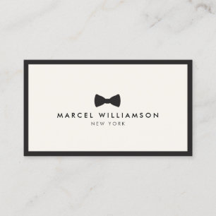 Tarjeta De Visita Negro clásico/marfil del logotipo de la pajarita