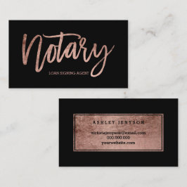 Tarjeta De Visita Negro color de rosa elegante de la tipografía del