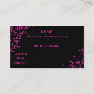 Tarjeta De Visita Negro con diseño rosa