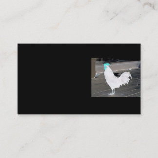 Tarjeta de visita - negro con el gallo blanco