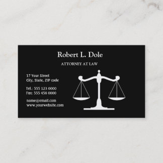 Tarjeta De Visita Negro de Businesscard de la ley