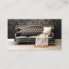 Tarjeta De Visita Negro de cuero moderno del sofá negro del