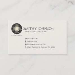 Tarjeta De Visita Negro de microchip de computadora