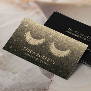 Tarjeta De Visita Negro del artista de maquillaje de los latigazos y