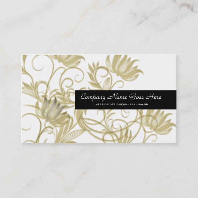 Tarjeta De Visita Negro del balneario del salón del oro (Anverso)