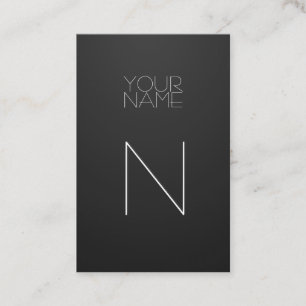 Tarjeta De Visita Negro del monograma de la moda elegante